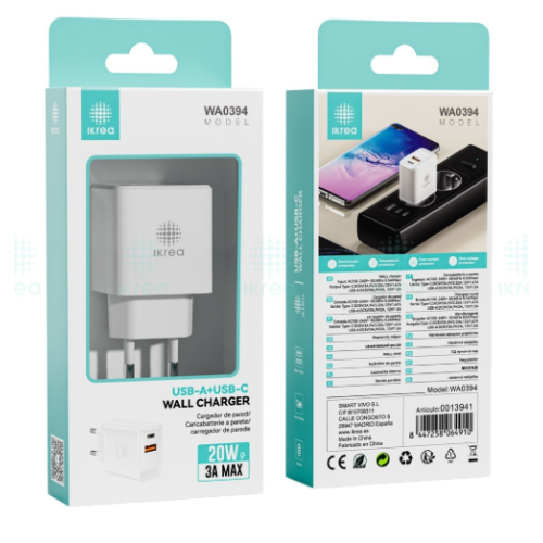 Cargador WA0394 PD 20W 3A Nuevo